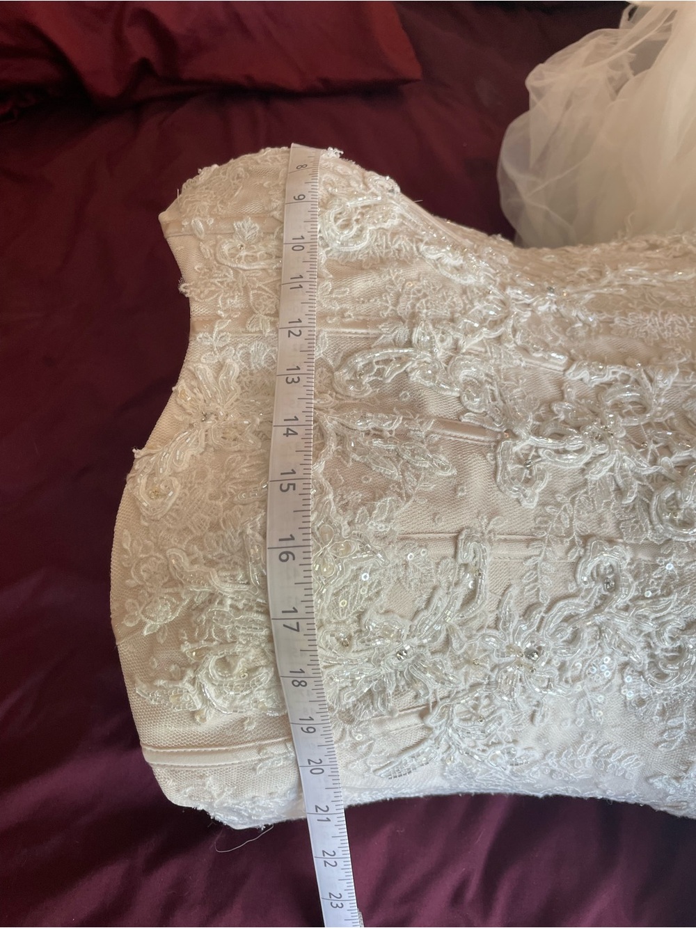 Oleg Cassini Strapless Ivory Ball Gown Wedding Dress - Picture 8 of 13